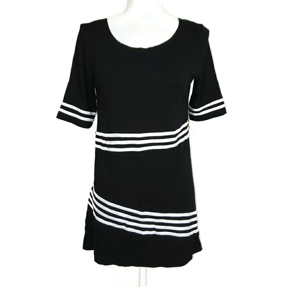 Max& Rina Black White Stripe Blouse Small